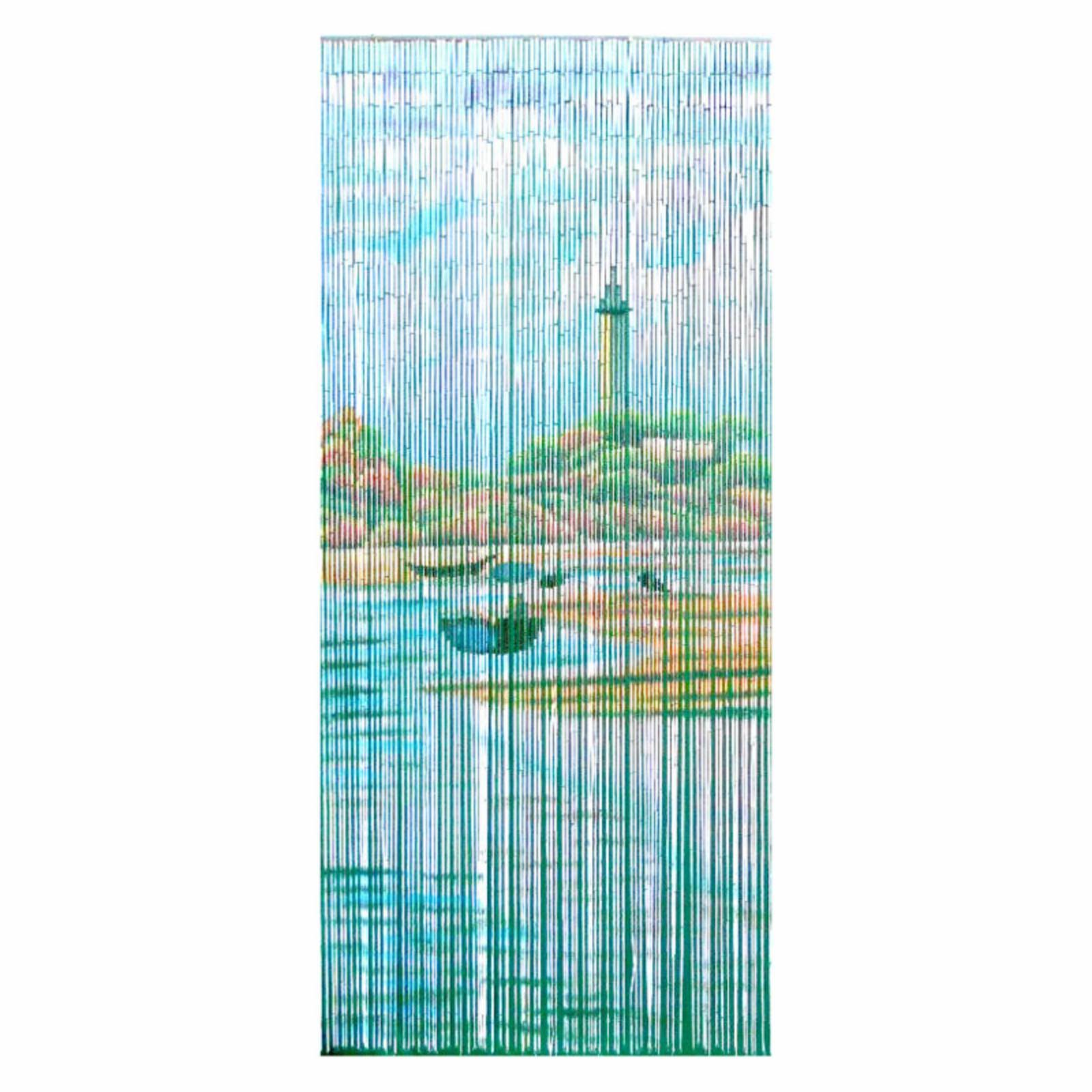 Bamboo54 5278 Lighthouse Beach Scene Curtain