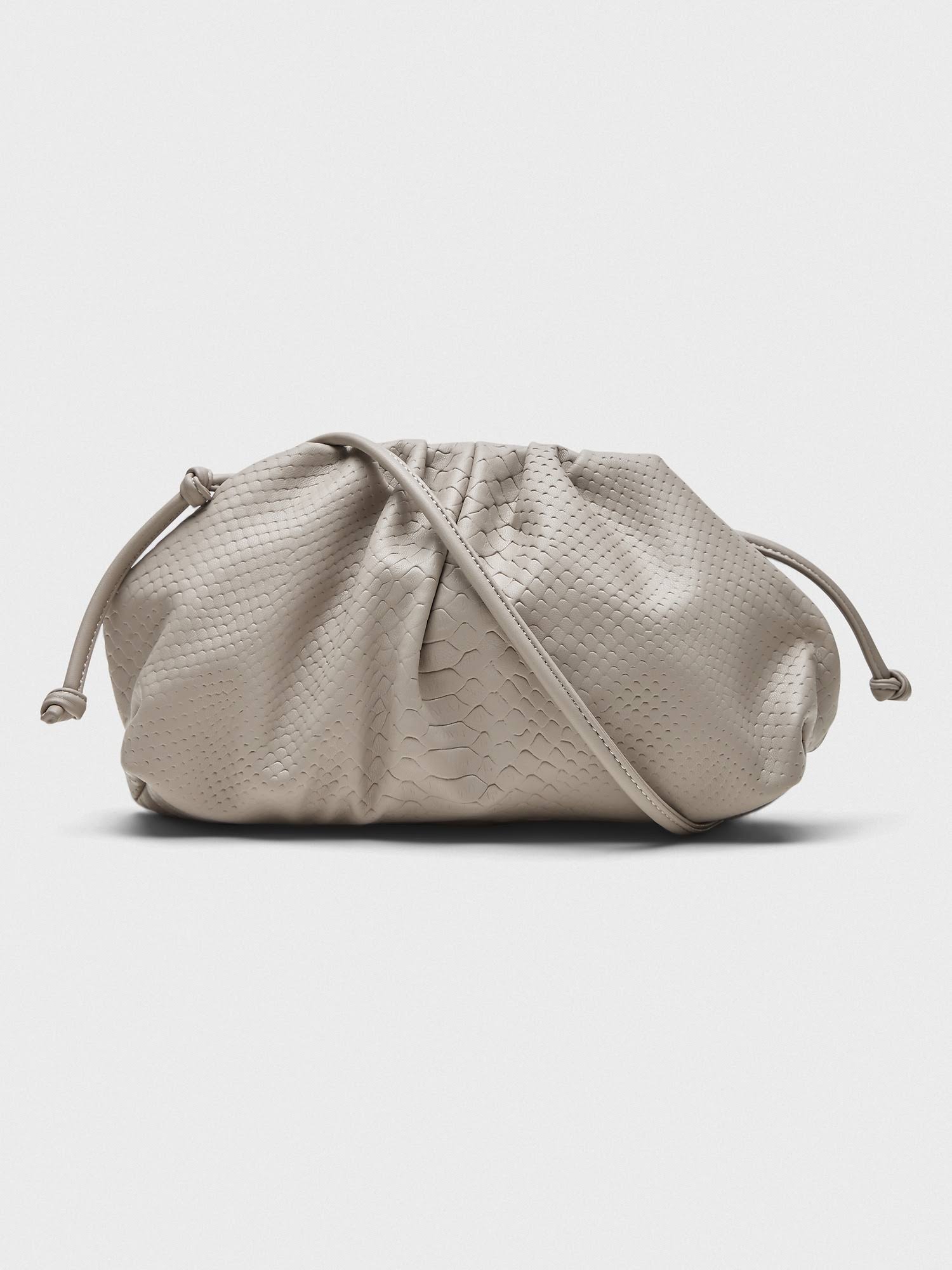 Women's Soft Pouch Crossbody Bag Grey Snake