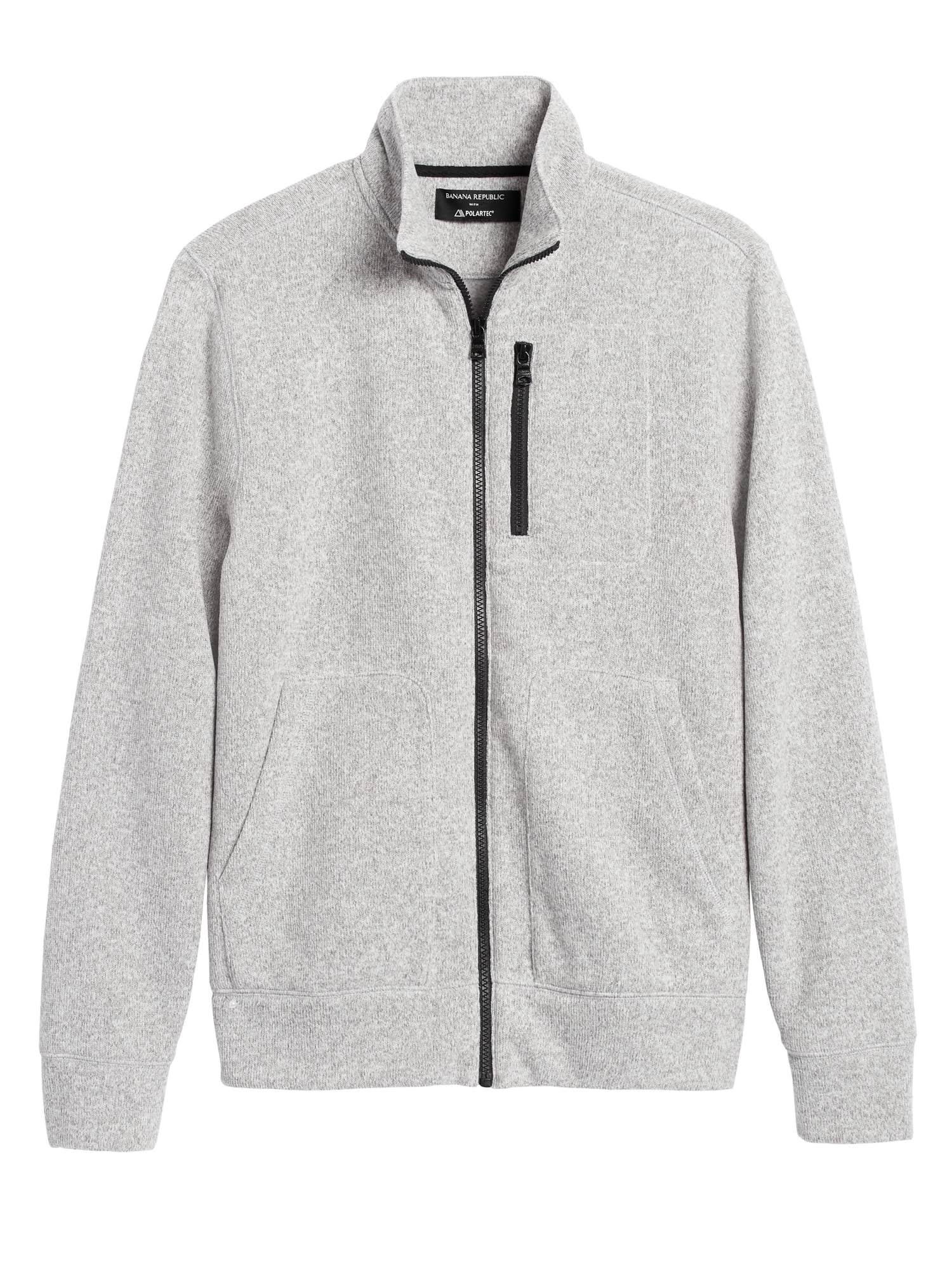 Banana Republic Men's Polartec Sweater Fleece Jacket Paris Gray Size XXS