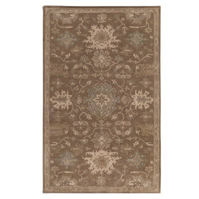 Arden Floral Handmade Tufted Wool Brown Area Rug
