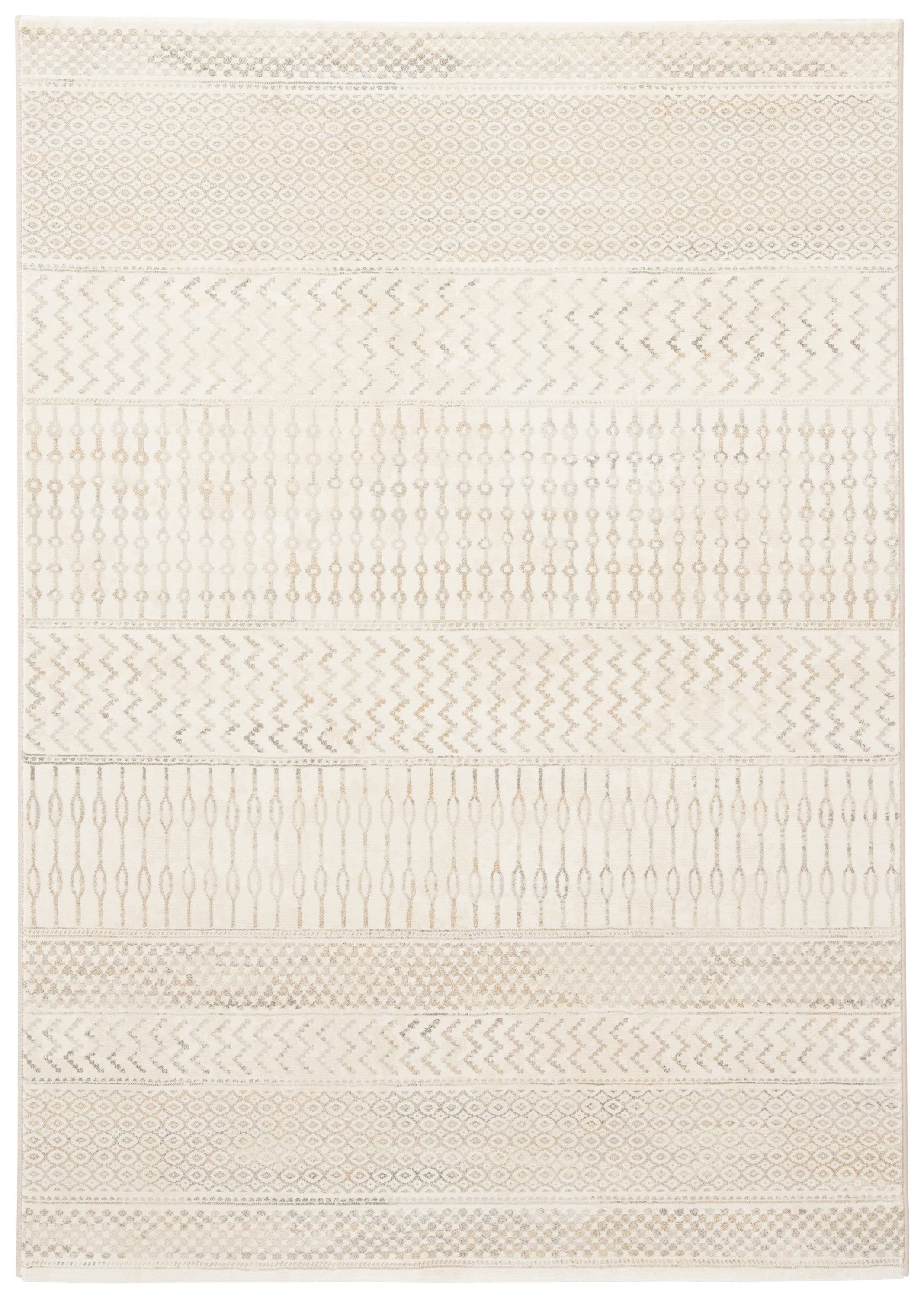 Warren Geometric Area Rug 92 x 126 White Grey