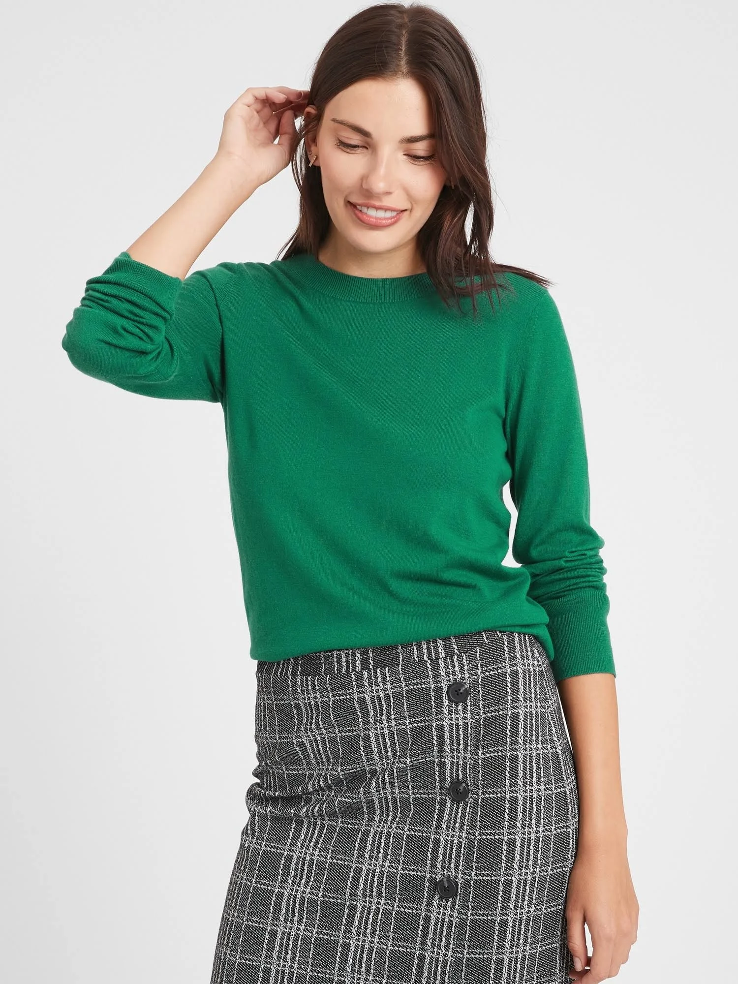 Women's Washable Forever Crew-Neck Sweater Forever Green