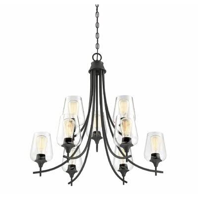 Keener 9-Light Shaded Chandelier Finish: Polished Chrome