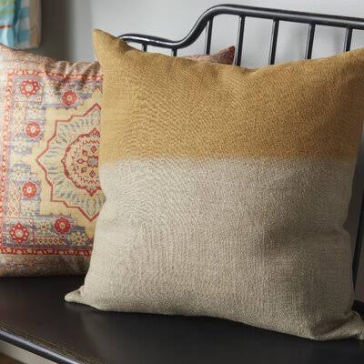 Carson Linen Throw Pillow Color: Neutral\Brown, Size: 22x22 x 22