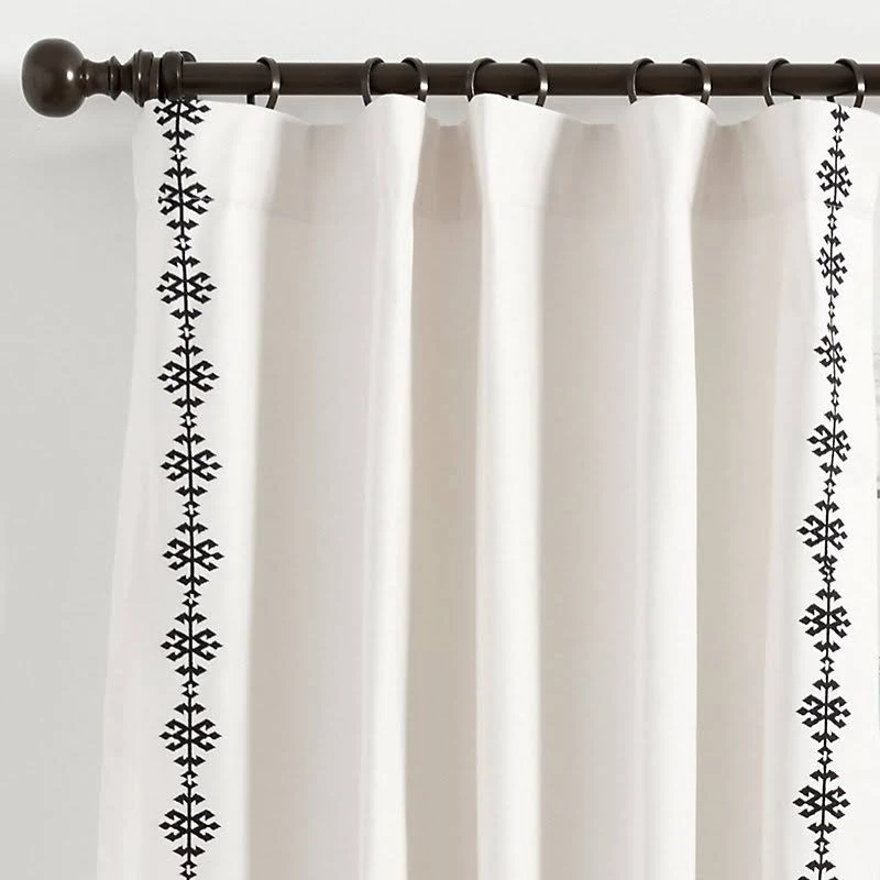 Aria Embroidered Drapery Panel Natural 96x22 - Ballard Designs