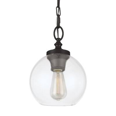 Asellus 1 - Light Single Globe Pendant Mercury Row Finish: Oil Rubbed Bronze, Size: 12.13x22 H x 8.5x22 W x 8.5x22 D
