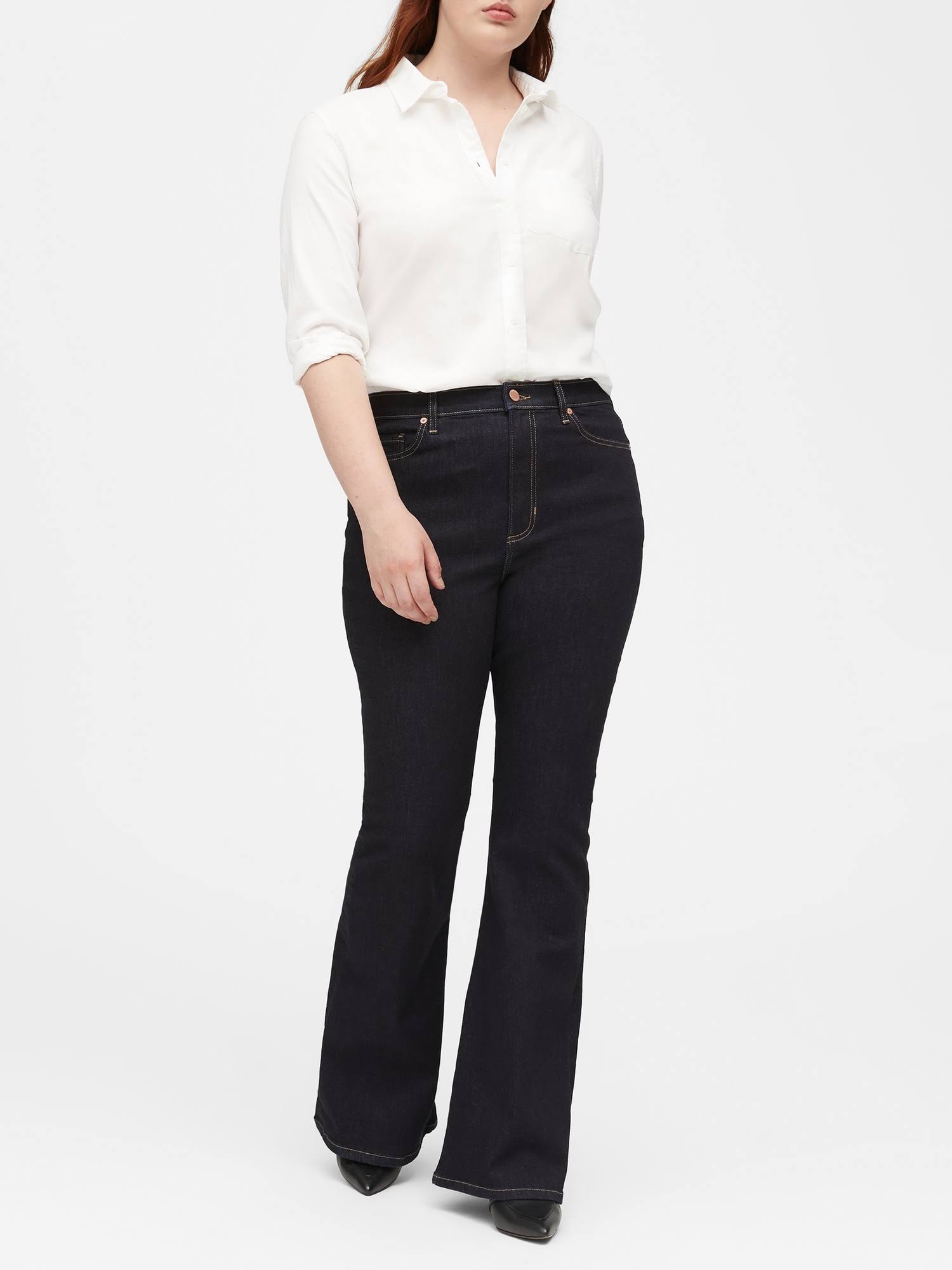 Banana Republic Women's High-Rise Flare Jean Rinse Size 28 Regular