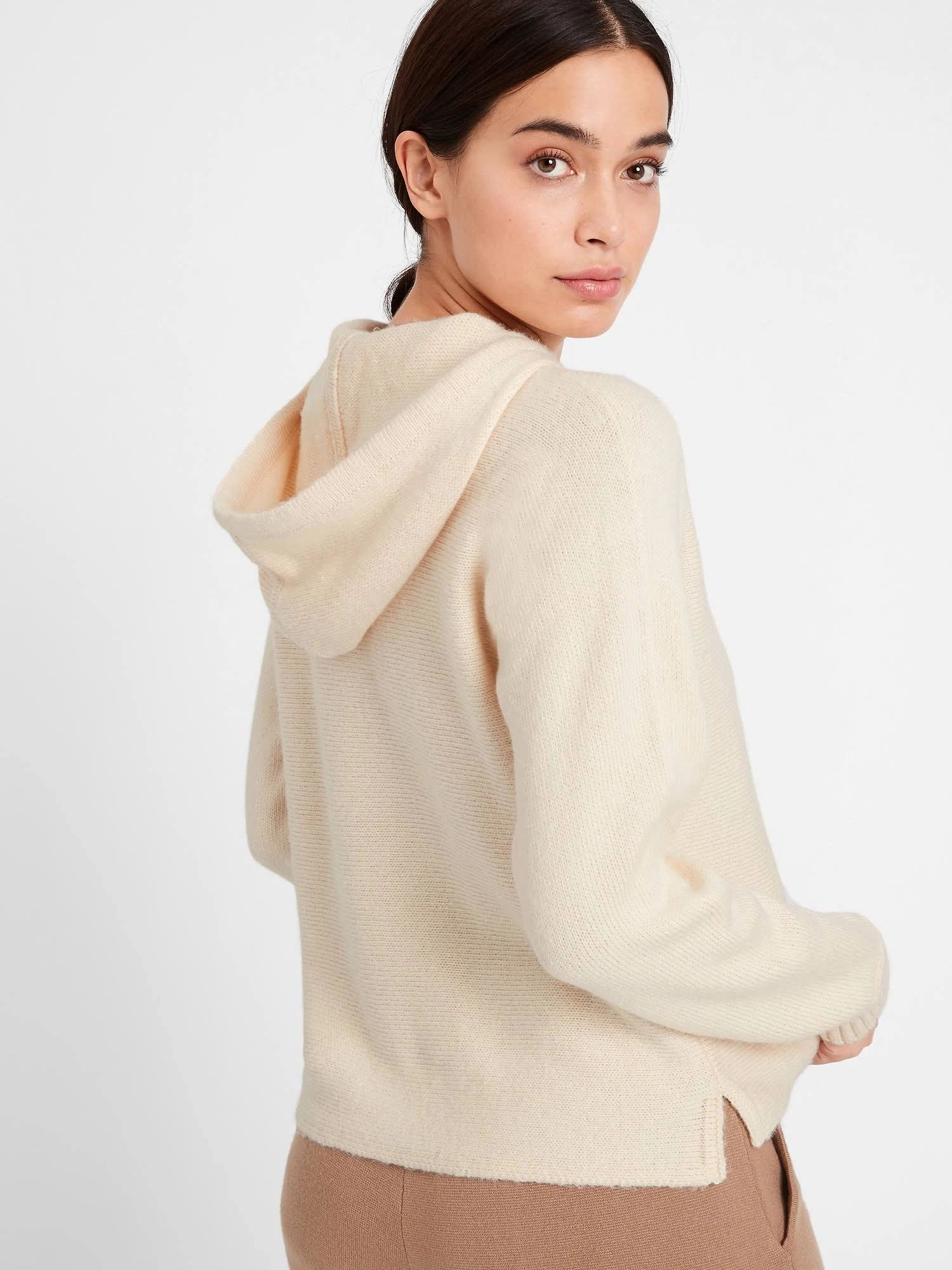 Banana Republic Women's Sweater Hoodie White Size L