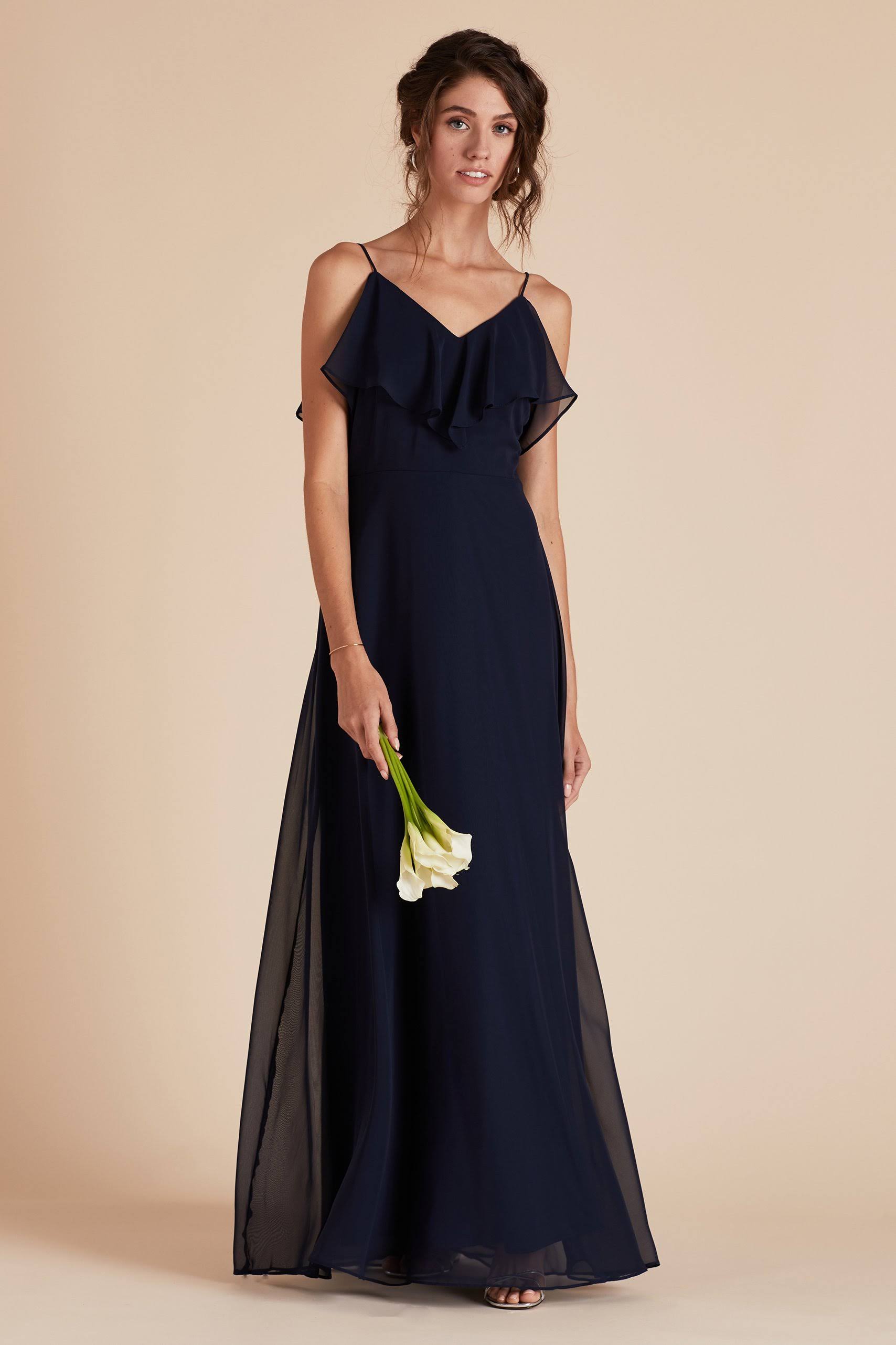Birdy Grey Jane Convertible Chiffon Bridesmaid Dress in Navy S / Navy