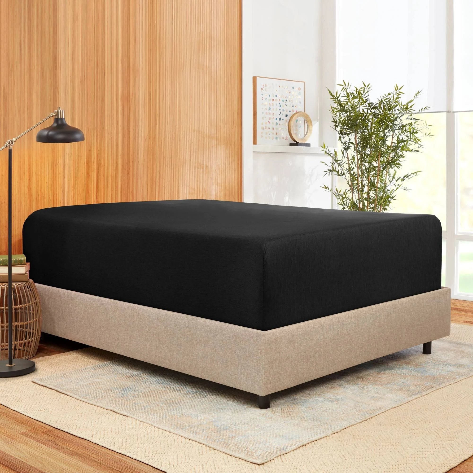 Empyrean Bedding Bamboo Blend Extra Deep Pocket Fitted Sheet (Black - California King)