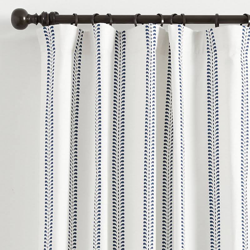 Hollis Ditsy Stripe Drapery Panel Blue 84x22 - Ballard Designs