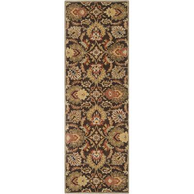 Arden Oriental Handmade Tufted Wool Dark Brown/Garnet Area Rug Birch Lane Rug Size: Runner 3& x 12&