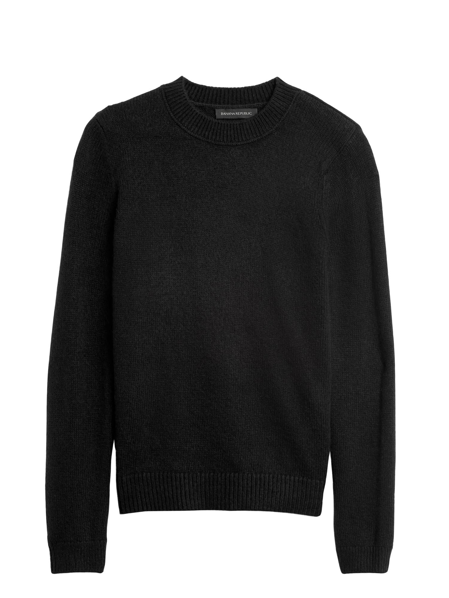 Banana Republic Women's Cotton-Blend Crew-Neck Sweater Black Size XS