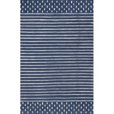 LeMieux Striped Handmade Tufted Wool Blue Area Rug Birch LANE? Rug Size: Rectangle 3' x 5'