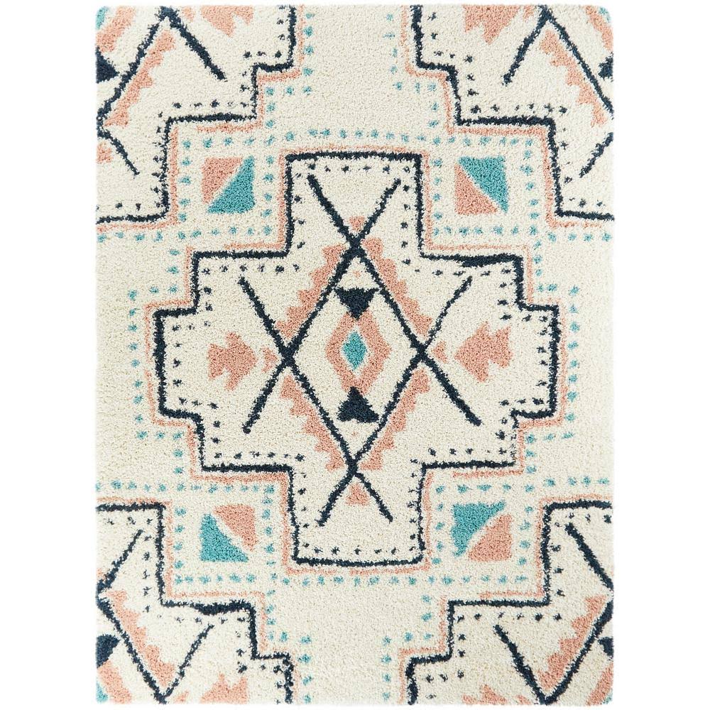 BALTA Dakarai Southwestern Shag White 5 ft. x 7 ft. Area Rug