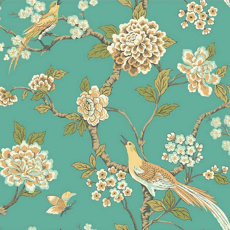 Chinoiserie Garden Wallpaper Blue/White - Ballard Designs