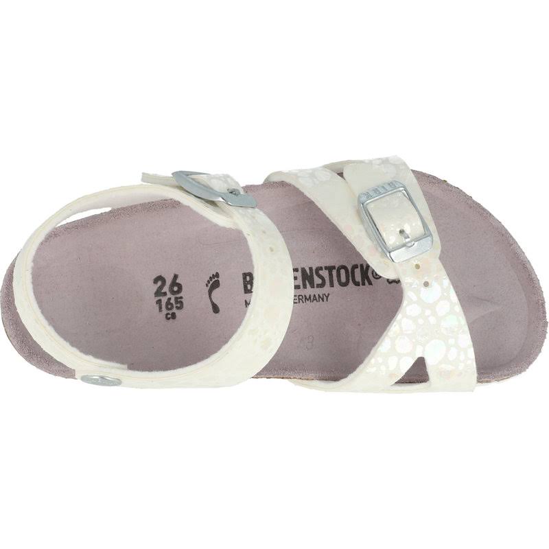 Birkenstock Rio Birko Flor Kids Sandals - Metallic Stones White