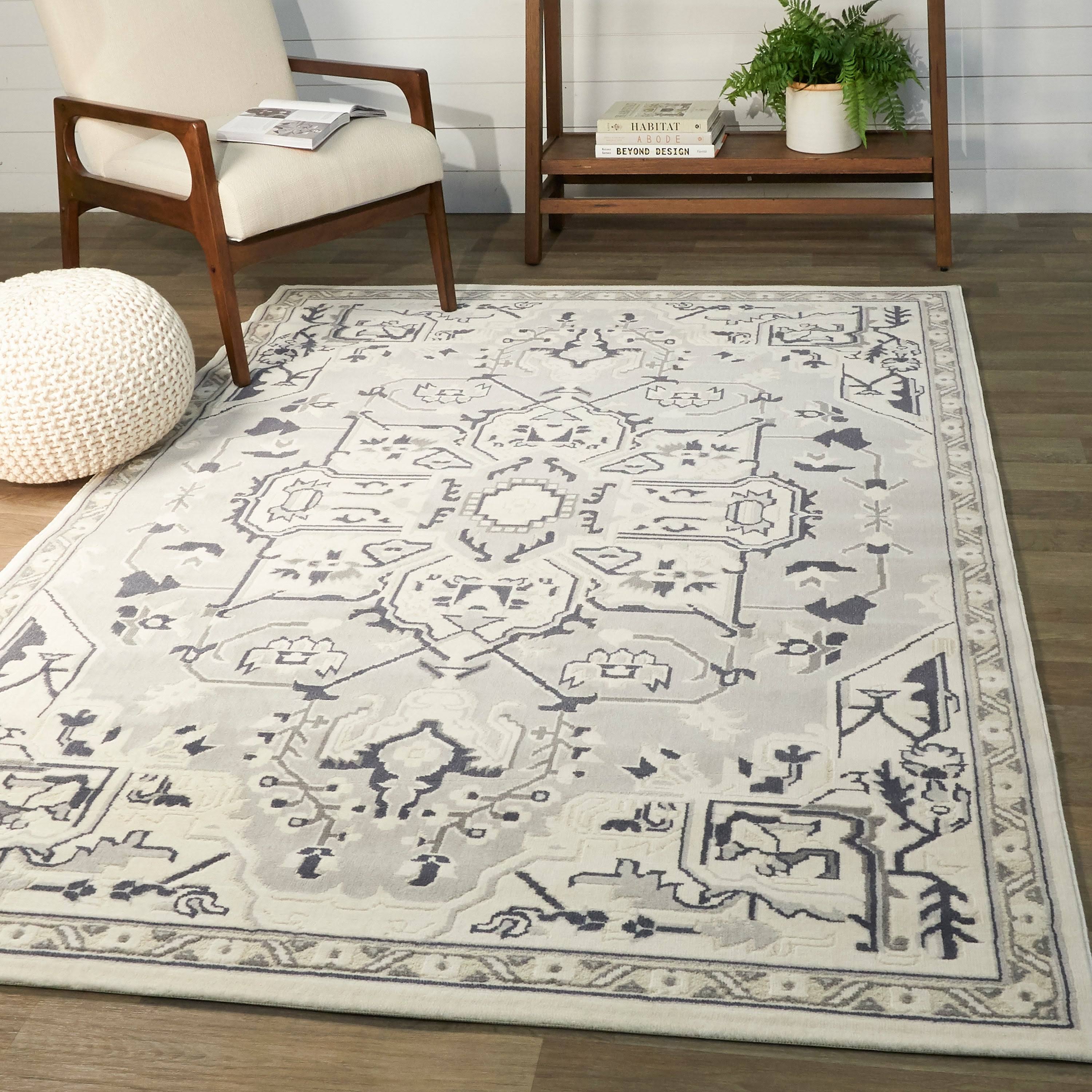 BALTA Poulard Cream 5 ft. x 7 ft. Oriental Persian Area Rug, Ivory