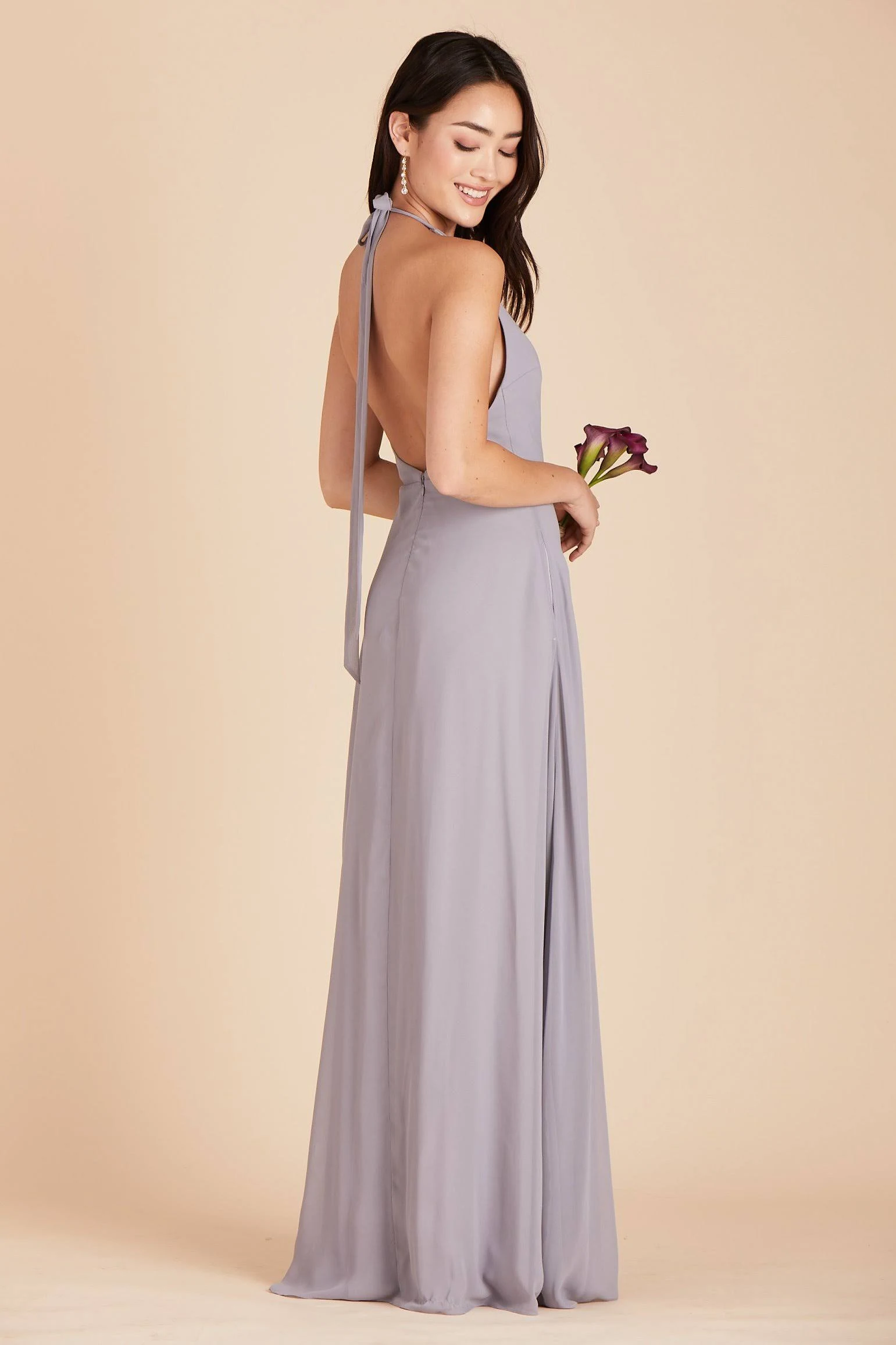 Birdy Grey Moni Convertible Chiffon Bridesmaid Dress in Silver 2XL / Silver
