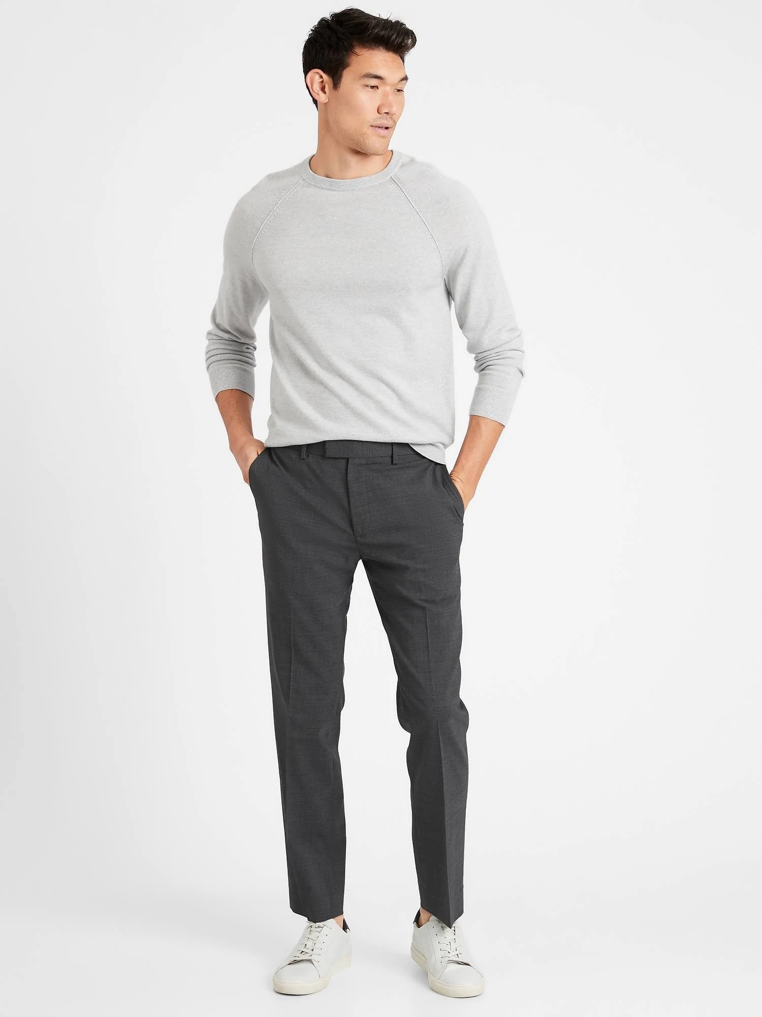 Banana Republic Men's Slim Performance Stretch Wool Dress Pant Charcoal Size 35W 32L