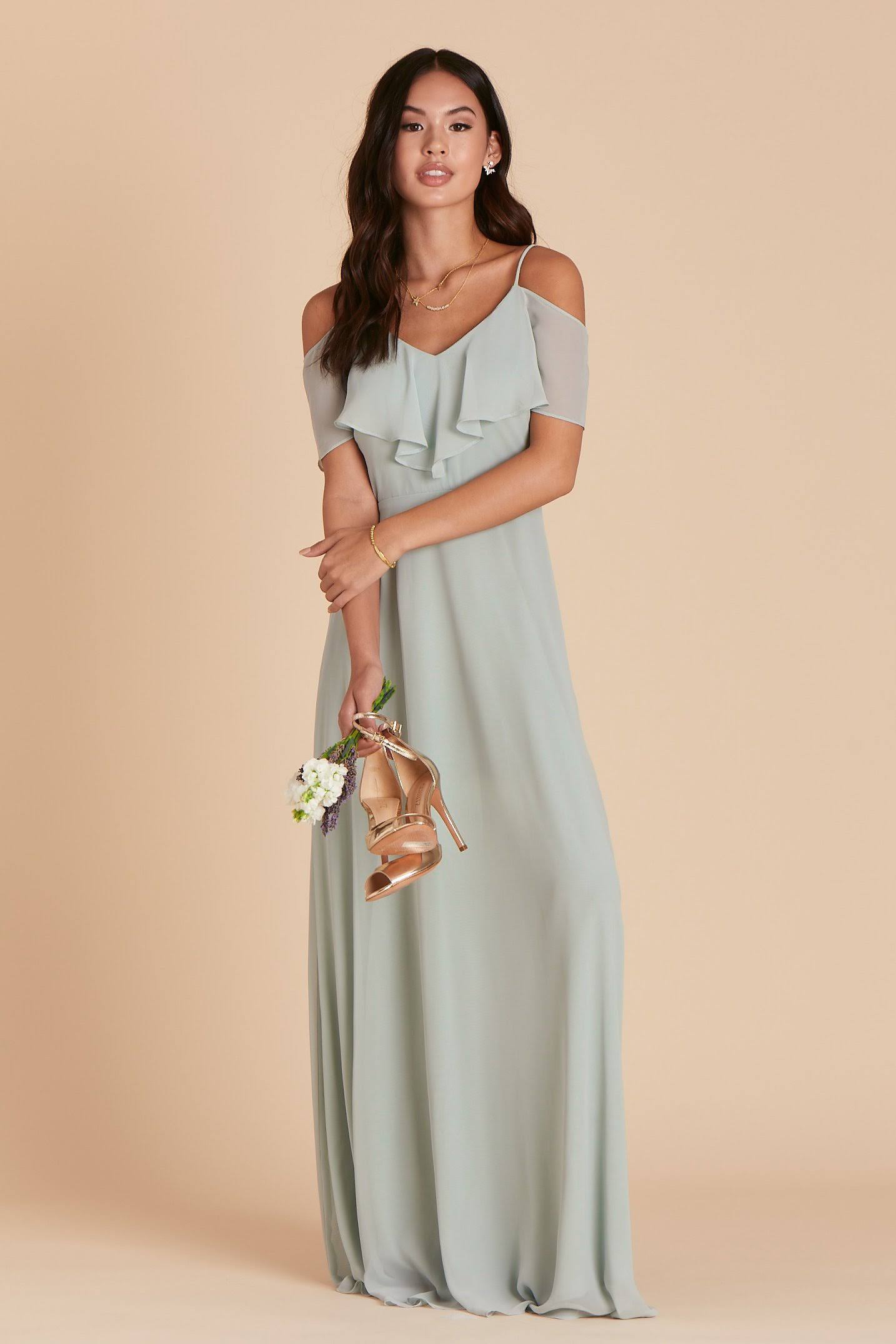 Jane Convertible Chiffon Bridesmaid Dress in Sage S / Sage / No Slit