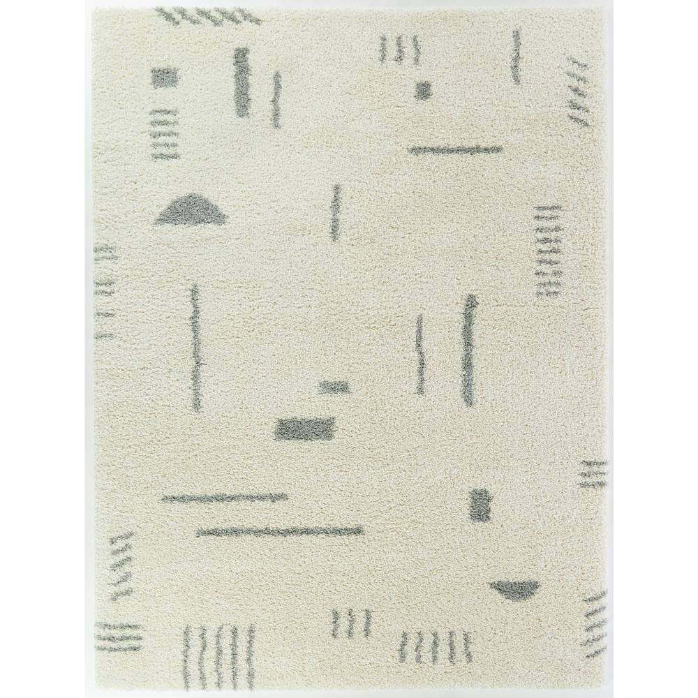 BALTA Rupa White/Grey 8 ft. x 10 ft. Modern Shag Area Rug