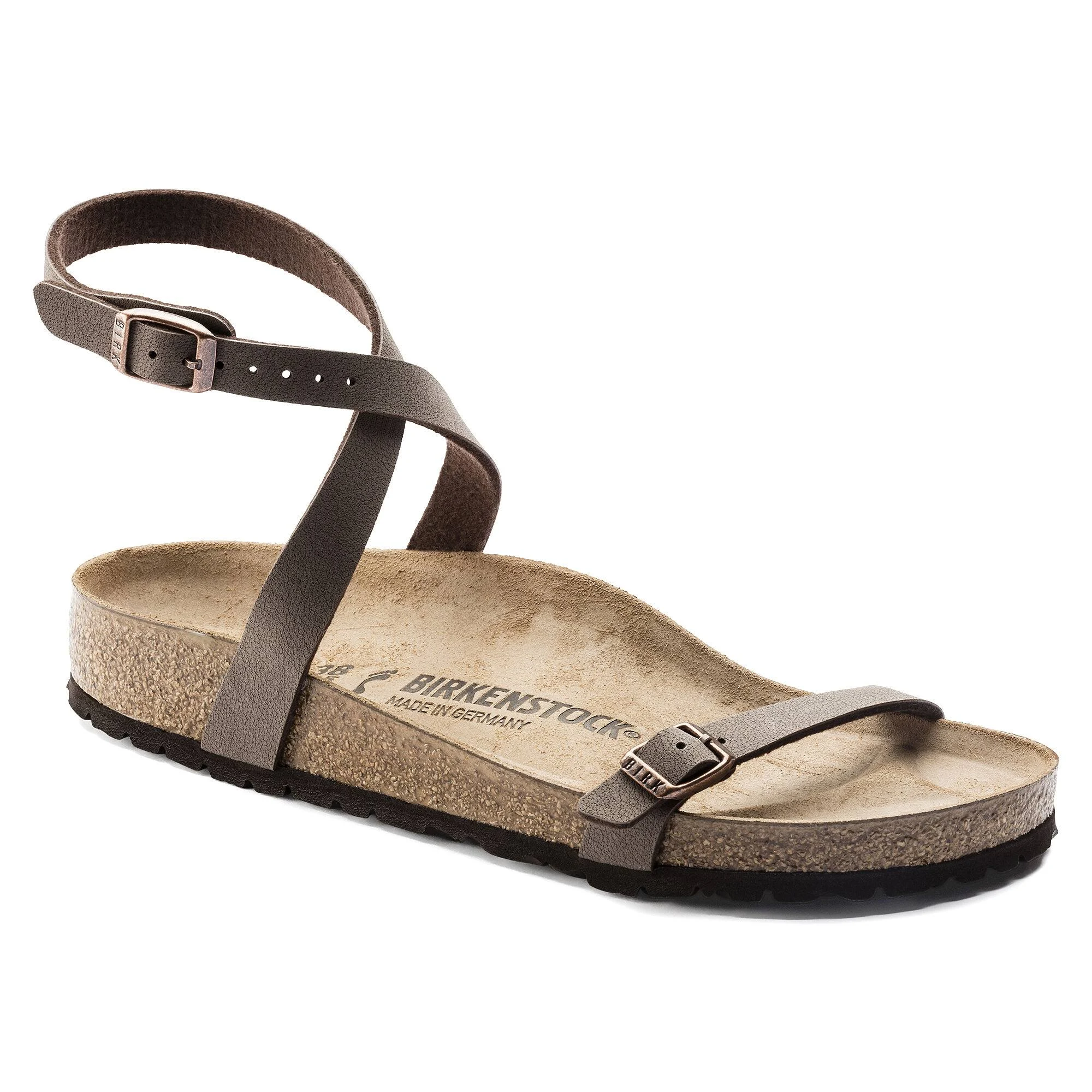 Birkenstock Daloa Birko-Flor Nubuck Mocha One-Strap Sandals
