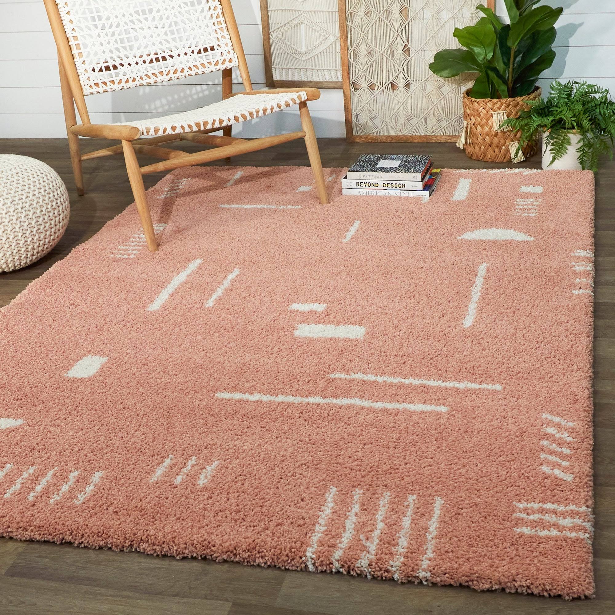 BALTA Rupa Pink 4 ft. x 6 ft. Modern Shag Area Rug