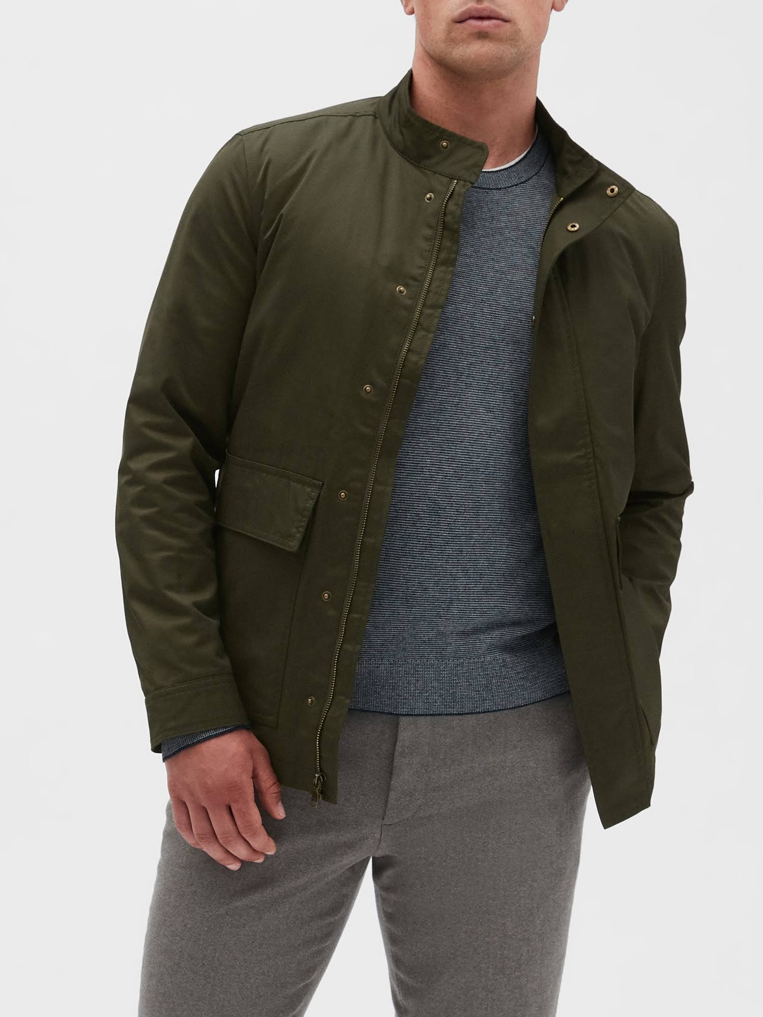 Banana Republic Factory Men's Water-Resistant Travel Jacket Moss Green Regular Size S