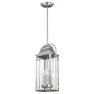 Elia 3 -Bulb 18.75x22 H Outdoor Hanging Lantern Birch Lane Fixture Finish: Painted Brushed Steel