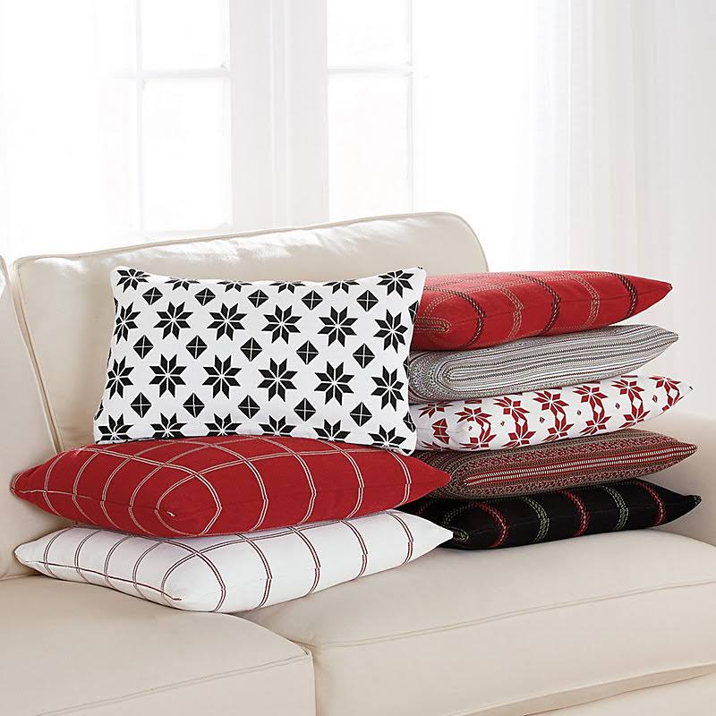 Scandi Holiday Pillow Covers Nordic Star Red 20x22 x 20x22 - Ballard Designs