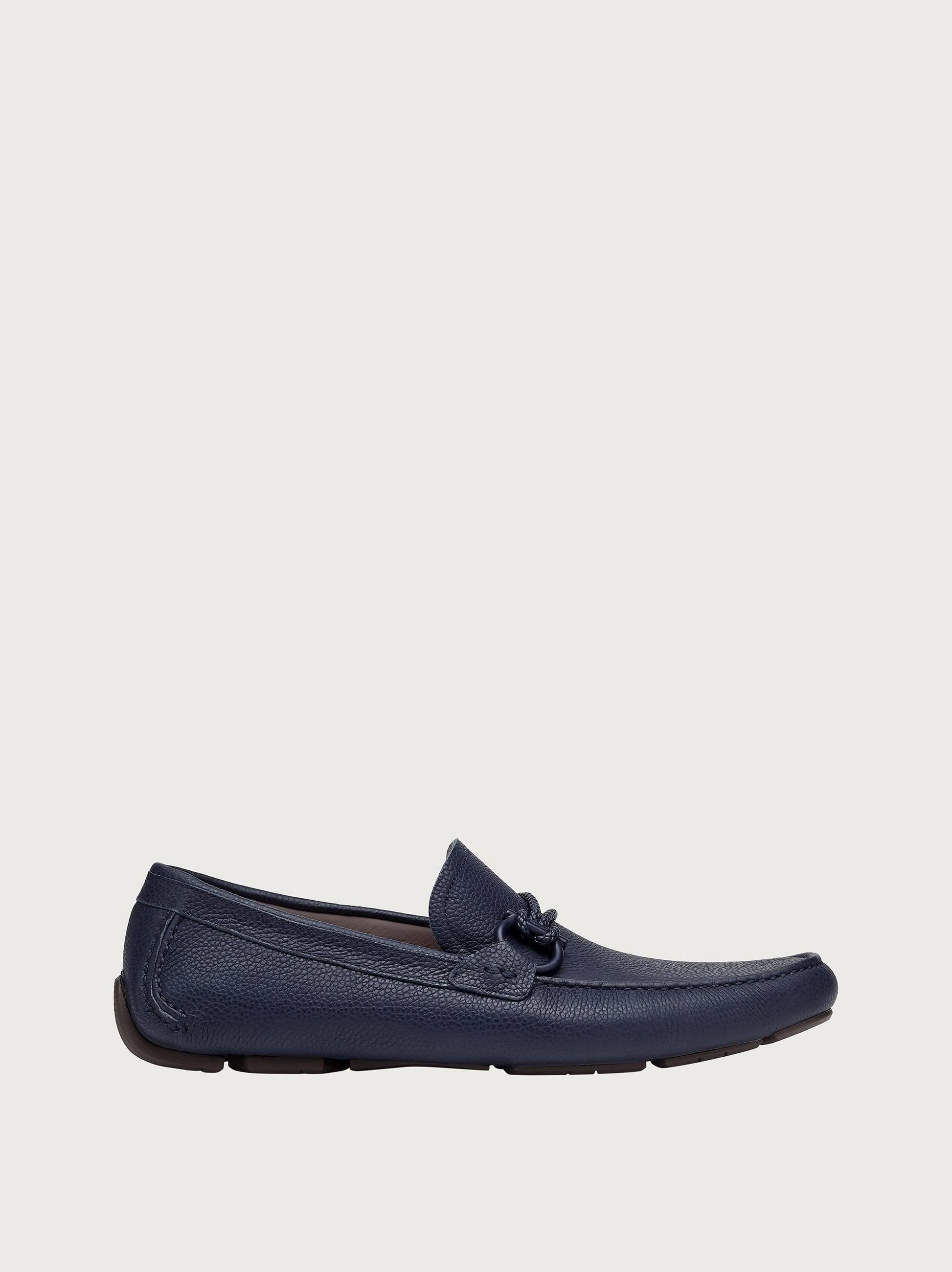 Salvatore Ferragamo Men Driver with Gancini Ornament Blue Size 11.5