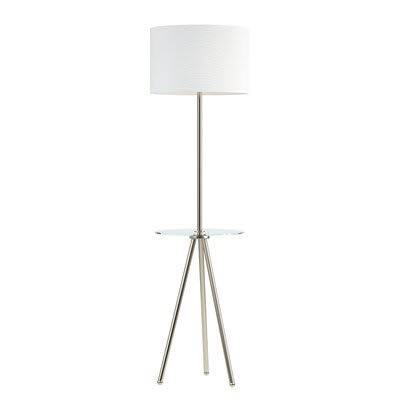 Sue 60x22 Tray Table Floor Lamp Wrought Studio Base Finish: Antique Brass