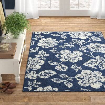 Kofi Floral Blue Indoor / Outdoor Area Rug Ophelia & Co. Rug Size: Rectangle 3&11x22 x 5&7x22
