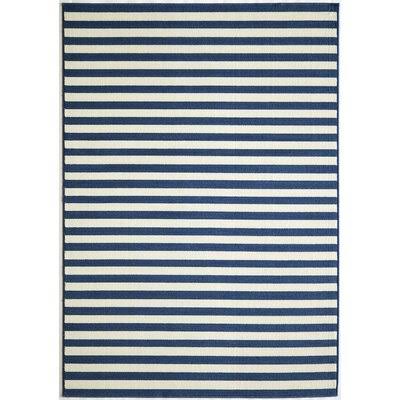 Folsom Striped Navy Blue/Cream Indoor / Outdoor Rug Birch Lane Rug Size: Rectangle 3&11x22 x 5&7x22