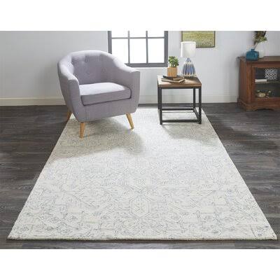 Armando Handmade Tufted Wool/Cotton Gray/Ivory Area Rug Birch LANE? Rug Size: Rectangle 8' x 10'
