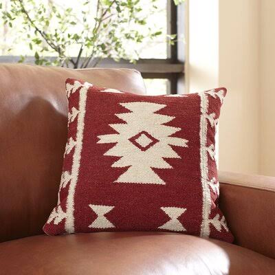 Xenia Cotton Throw Pillow Cover Color: Red
