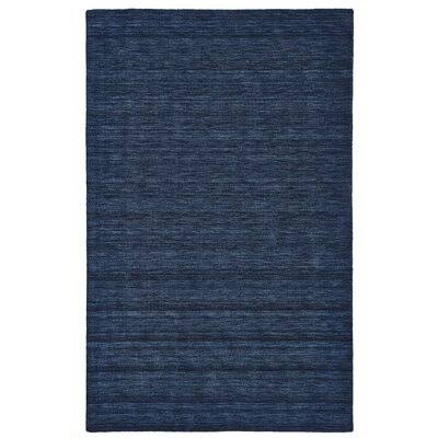 Larissa Handwoven Wool Dark Blue Area Rug Rug Size: Rectangle 5& x 8&