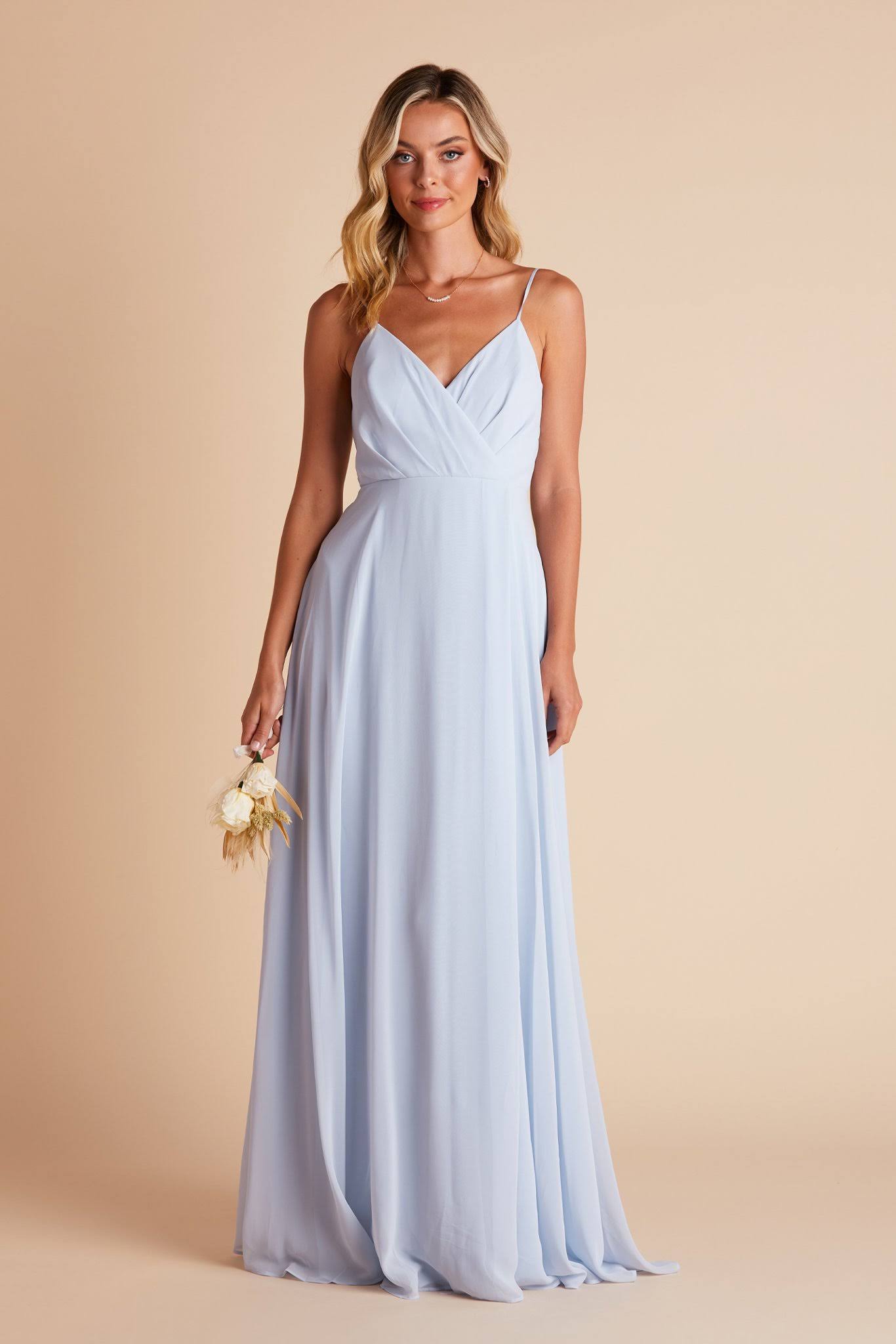 Birdy Grey Kaia Chiffon Bridesmaid Dress in Ice Blue L / Ice Blue