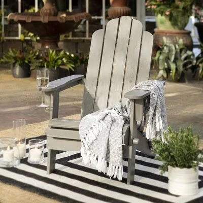 Imane Solid Wood Folding Adirondack Chair Color: Gray Wash