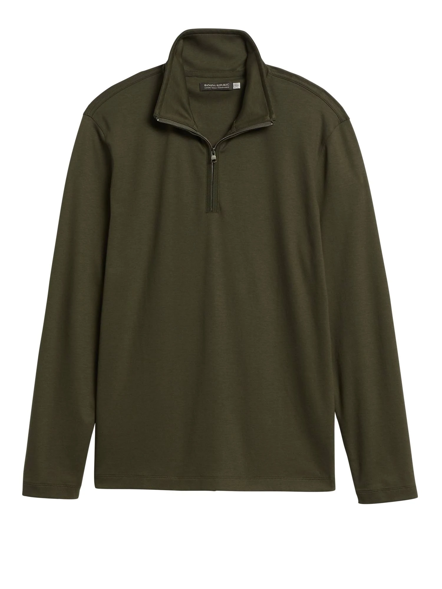 Banana Republic Men's Luxury-Touch Performance Half-Zip T-Shirt Mistletoe Green Tall Size L