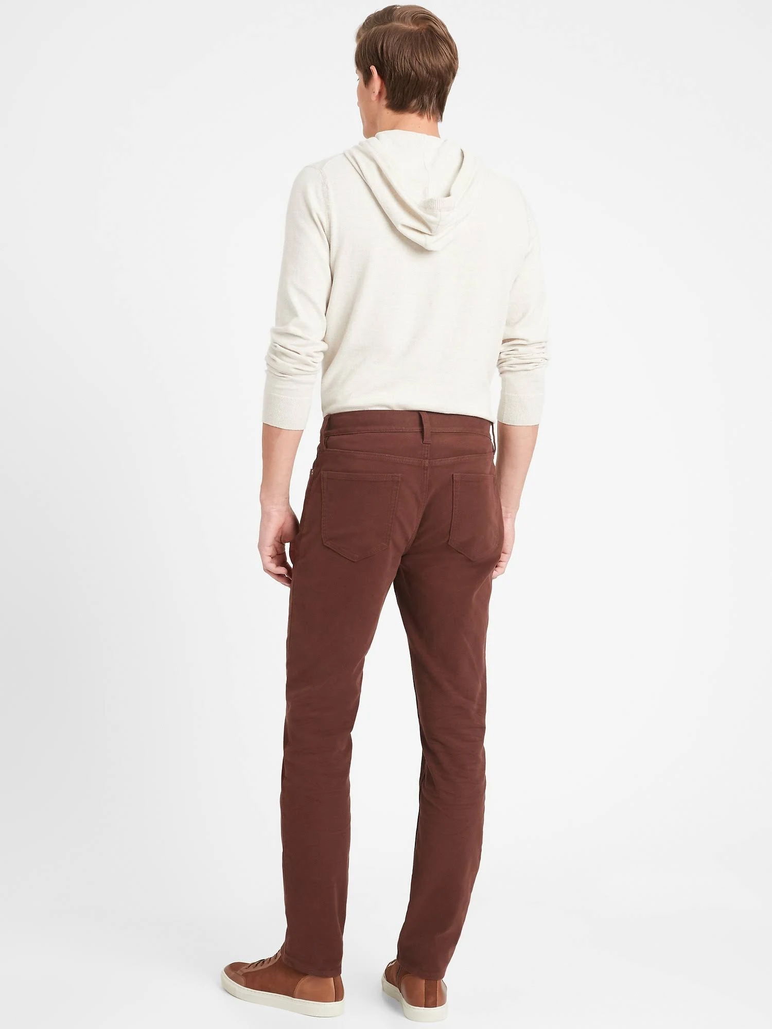 Banana Republic Men's Slim Cozy Brushed Traveler Pant Rust Brown Size 33W 34L