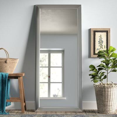 Wade Logan Industrial Modern & Contemporary Wall Mirror Finish: Brushed Nickel, Size: 53x22 H x 34.5x22 W