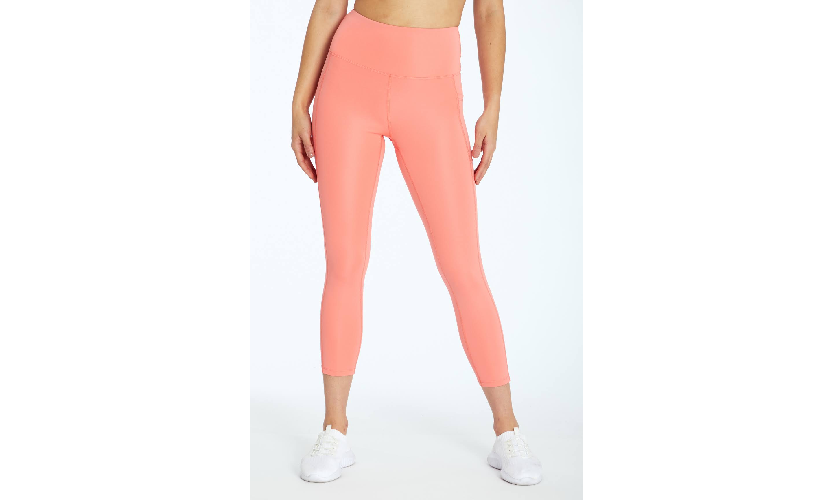 Womens Bally High Rise Pocketed Active Capris S Sugar Coral