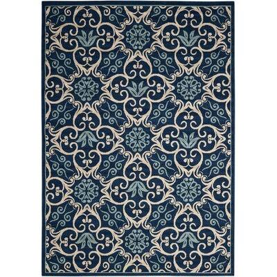 Laury Floral Navy Blue Indoor / Outdoor Area Rug Sol 72 Outdoor Rug Size: Rectangle 9&3x22 x 12&9x22