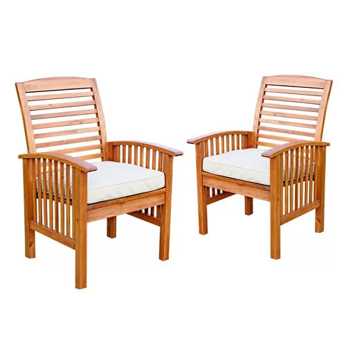 Tim Patio Dining Chair with Cushion Color: Brown