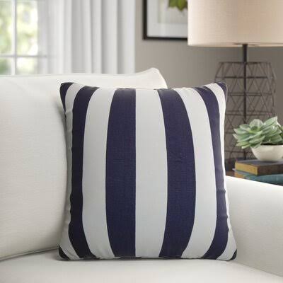 Birch Lane Heritage Knotts Cotton Indoor / Outdoor Striped Throw Pillow Color: Blue, Size: 20x22 H x 20x22 W
