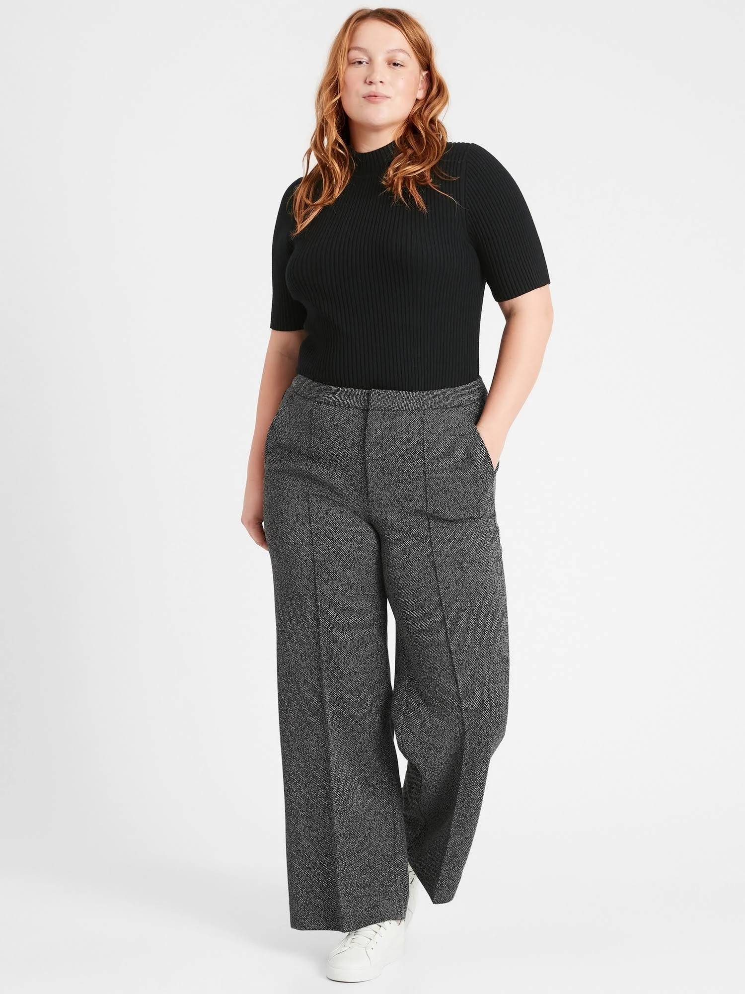 Banana Republic Women's Slim Wide-Leg 24-Hour Ponte Pant Heather Gray Size 0 Regular
