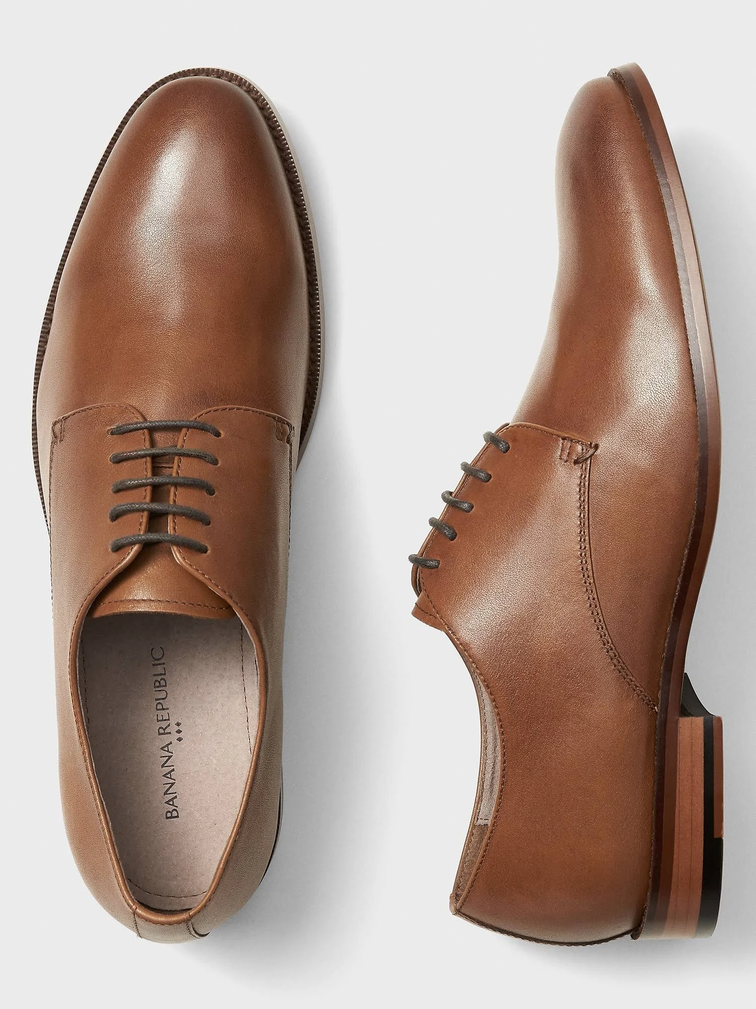 Men's Oxford Leather Dress Shoe Cognac