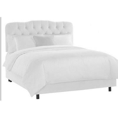 Stella Upholstered Bed Color: Velvet White, Size: Twin